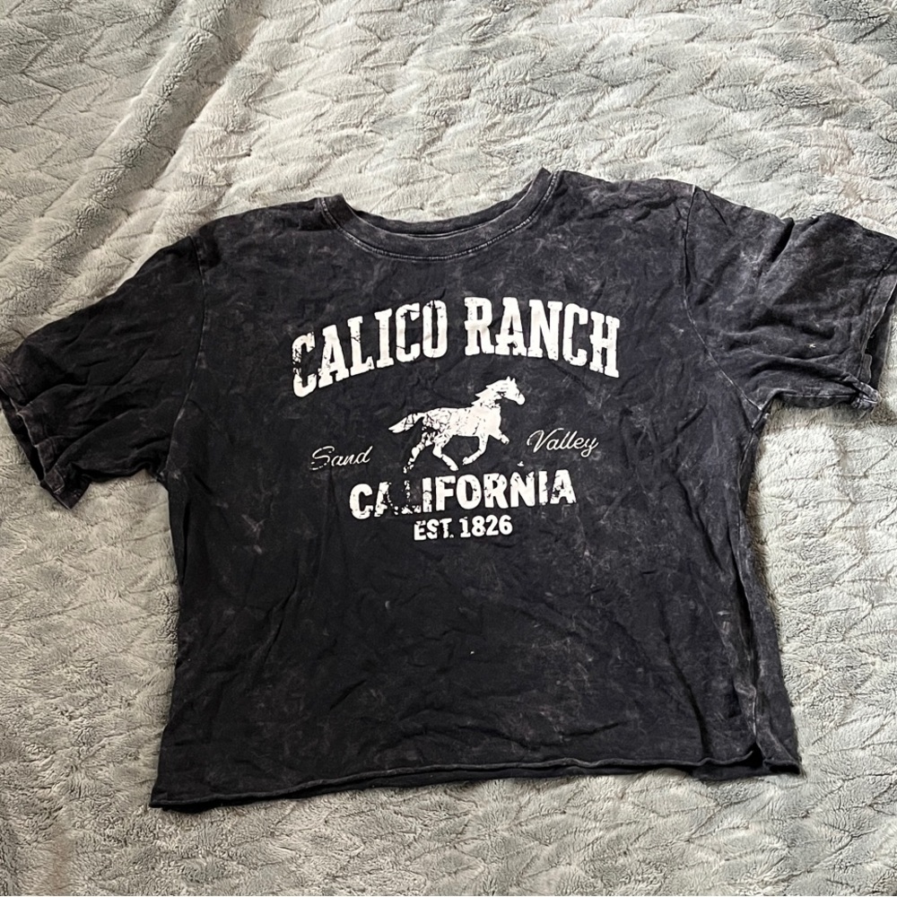 California Graphic Crop Tee - Black